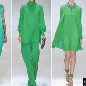 Authentic Gucci 100% Silk Green Size 44 Dress